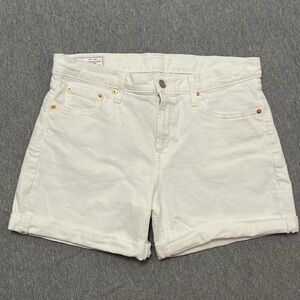 GAP 5” Denim Girlfriend Shorts Mid Rise White Size 29/8